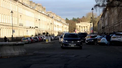 Bath roundabout in city centre somerset 1 Stock-Footage 137541929