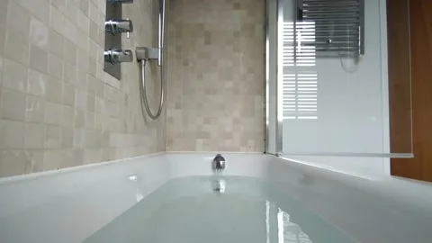 Bath running Stock Footage 134314010