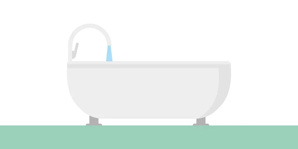 Bath. Sanitary and technical enameled device used for household purposes Stock-Illustration