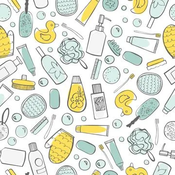 Bath set. Bathroom accessories Stock Illustration