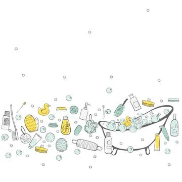 Bath set. Bathroom accessories Stock Illustration