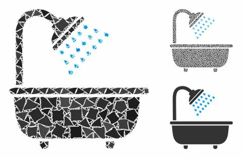 Bath shower Composition Icon of Tremulant Elements Illustrazione stock