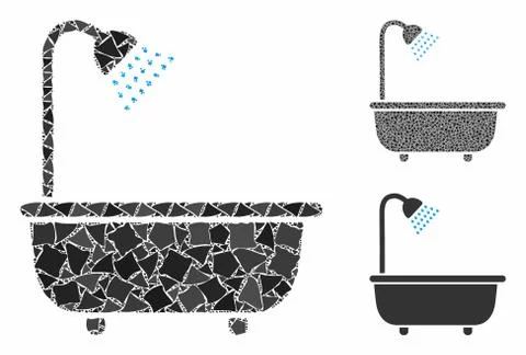 Bath shower Mosaic Icon of Bumpy Pieces Stock Illustration