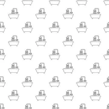 Bath with shower pattern seamless Illustrazione stock