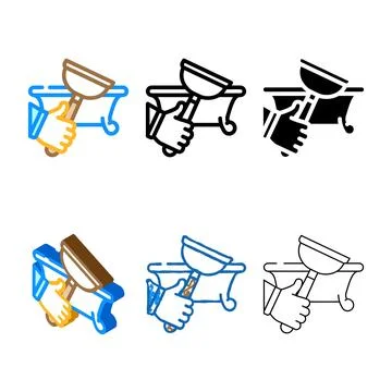 Bath simplified repairs color icon vector Stock Illustration
