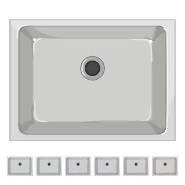 Bath sink ceramic cartoon vector graphic Stock Illustration