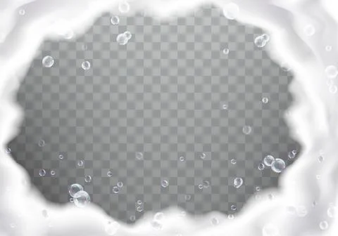 Bath soap or shower gel foam frame with bubbles Stock Illustration