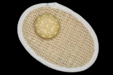 Bath soapy sponge on white background Stock Photos