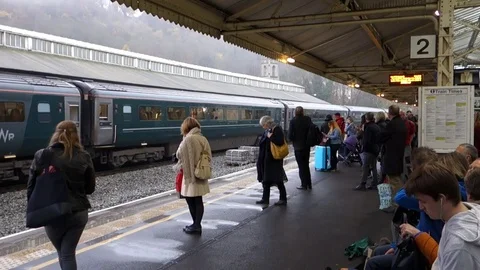 Bath Spa, UK - 11/20/2017: A High Speed Train at Bath Spa Stock Footage 84279633