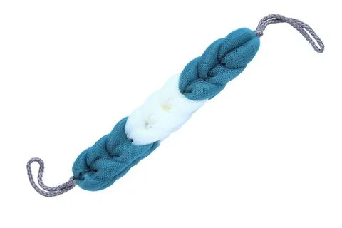 Bath sponge cleaning net, plastic back scrubber strap for showering Stock Photos