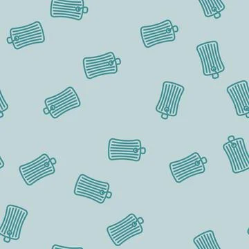 Bath sponge hygiene line vector seamless pattern Illustrazione stock