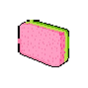 Bath sponge hygiene pixel art vector illustration Illustrazione stock