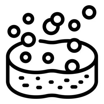 Bath sponge icon, outline style Stock Illustration