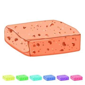 Bath sponge kitchen cartoon vector graphic Stock Illustration