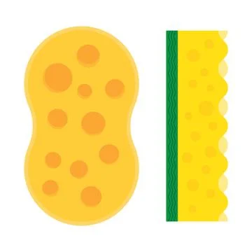 Bath sponge, kitchen sponges flat icon Stock Illustration