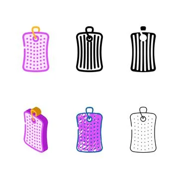 Bath sponge variants hygiene color icon vector Stock Illustration