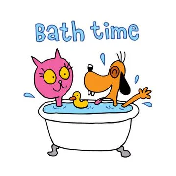 Bath time Stock Illustration