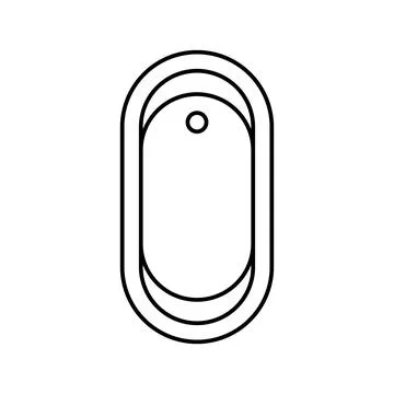 Bath top view line icon vector illustration Illustrazione stock