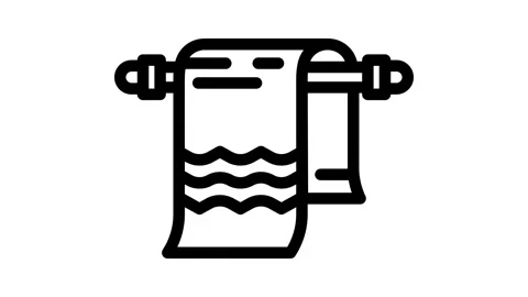 Bath towel hygiene line icon animation Stock Footage 326761502
