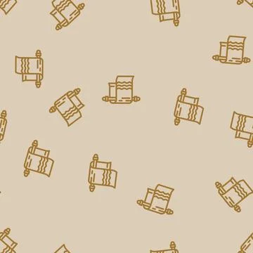 Bath towel hygiene line vector seamless pattern Illustrazione stock