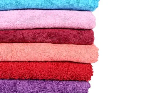 The bath towel isolated on white Stock Photos