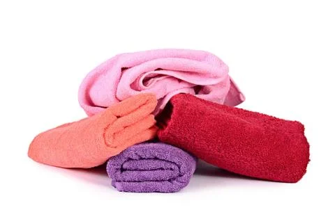 The bath towel isolated on white Stock Photos