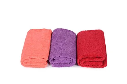 The bath towel isolated on white Stock Photos