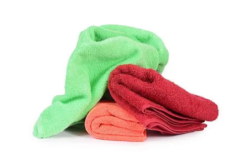 The bath towel isolated on white Stock Photos