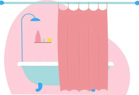 Bath tub shower vector icon Stock Illustration