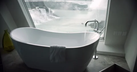 Bath Tub With a View Niagara Falls Canada Stock Footage 274987053