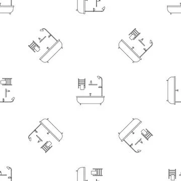 Bath tube pattern seamless vector Illustrazione stock