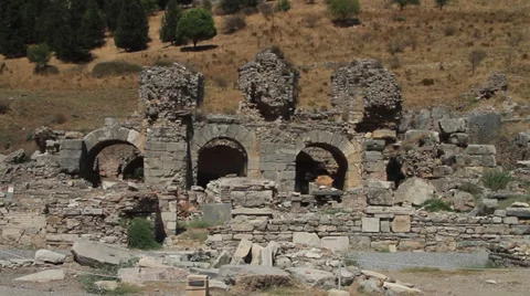 Bath of Varius in Ephesus Turkey Stock Footage 39253445