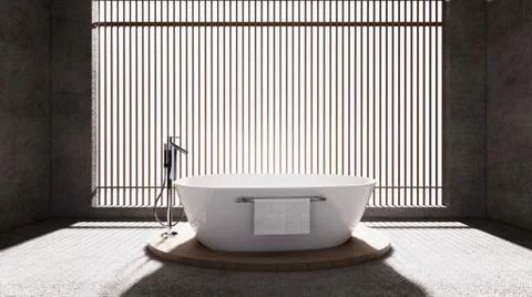 The Bath on white background.3D rendering Stock Photos