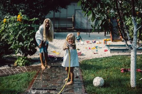 Bath in the yard Stock Photos