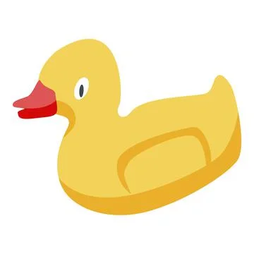 Bath yellow duck icon, isometric style Stock Illustration
