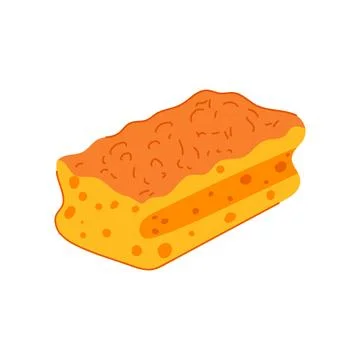 Bath yellow sponge cartoon vector illustration Illustrazione stock