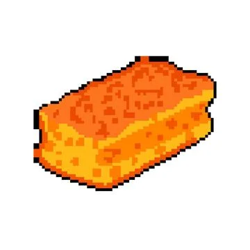Bath yellow sponge pixel art vector illustration Illustrazione stock
