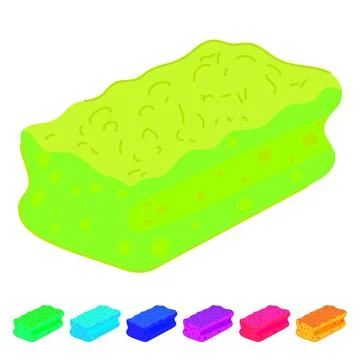 Bath yellow sponge vector cartoon graphic Stock Illustration
