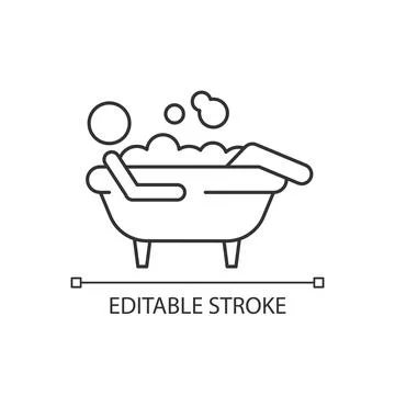 Bathe linear icon Stock Illustration