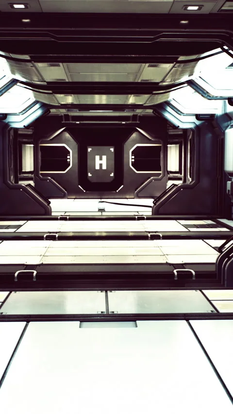 Bathed in soft light. High tech panels line the walls 库存影片 313615152