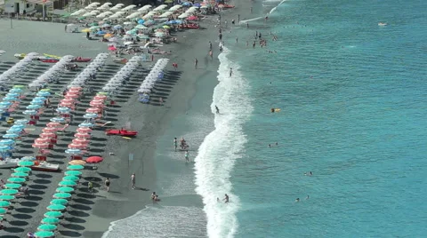 Bathers At Beach, Timelapse Video stock 43252658