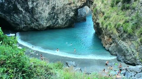 Bathers At Beach, Timelapse Stock Footage 43255511