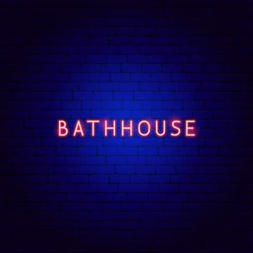 Bathhouse Neon Text Illustrazione stock