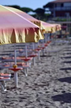 Bathhouse viewing from beach Stock Photos