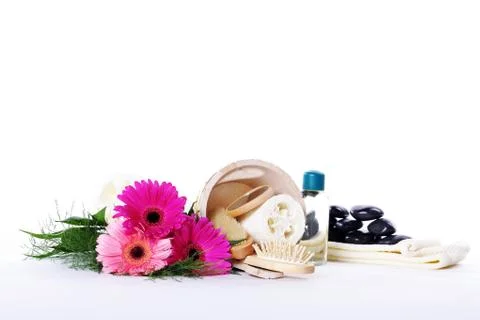 Bathing accessories decorated Foto stock