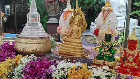 Bathing the Buddha Stock Footage 244588815