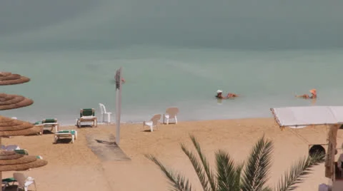 Bathing in the Dead sea 10 Stock Footage 22824158