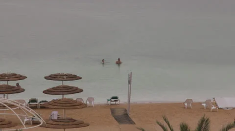 Bathing in the Dead sea 6 Stock Footage 22823553