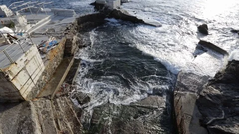Bathing establishment in Genoa Nervi 04 Stock Footage 104323130