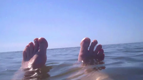 Bathing feet Stock Footage 37897872